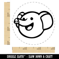 Cute Round Elephant Head Cartoon Self-Inking Rubber Stamp for Stamping Ink Stamper Crafting Planners