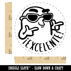 Excelente Spanish Silly Finger Guns and Sunglasses Teacher Stamp Self-Inking Rubber Stamp for Stamping Ink Stamper