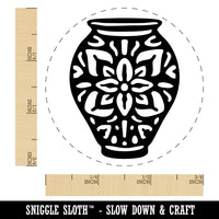 Fancy Decorated Vase Fine Art Pottery Self-Inking Rubber Stamp for Stamping Ink Stamper Crafting Planners