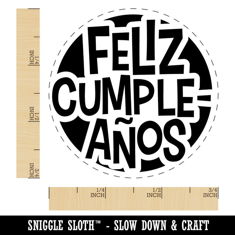 Feliz Cumpleanos Happy Birthday Spanish Celebration Teacher Stamp Self-Inking Rubber Stamp for Stamping Ink Stamper