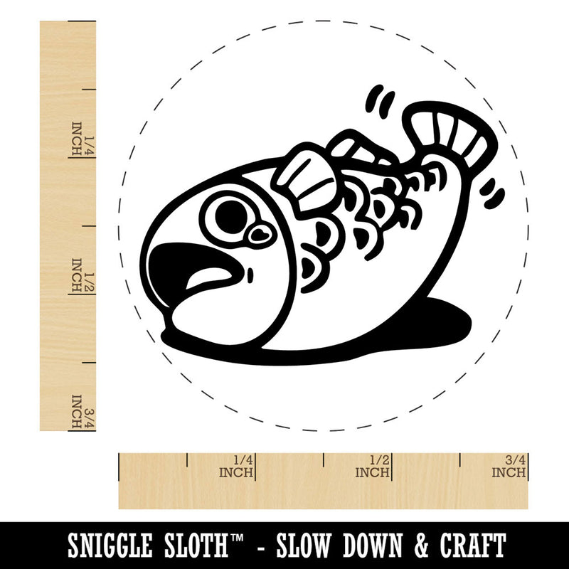 Flopping Distressed Fish Struggling Seafood Ocean Self-Inking Rubber Stamp for Stamping Ink Stamper Crafting Planners