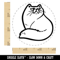 Fluffy Snob Cat Persian Smooshed Face Self-Inking Rubber Stamp for Stamping Ink Stamper Crafting Planners