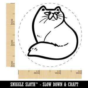 Fluffy Snob Cat Persian Smooshed Face Self-Inking Rubber Stamp for Stamping Ink Stamper Crafting Planners