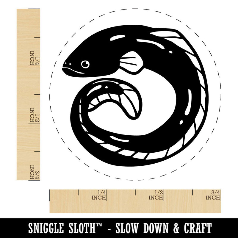 Freshwater Eel Fish Food Self-Inking Rubber Stamp for Stamping Ink Stamper Crafting Planners