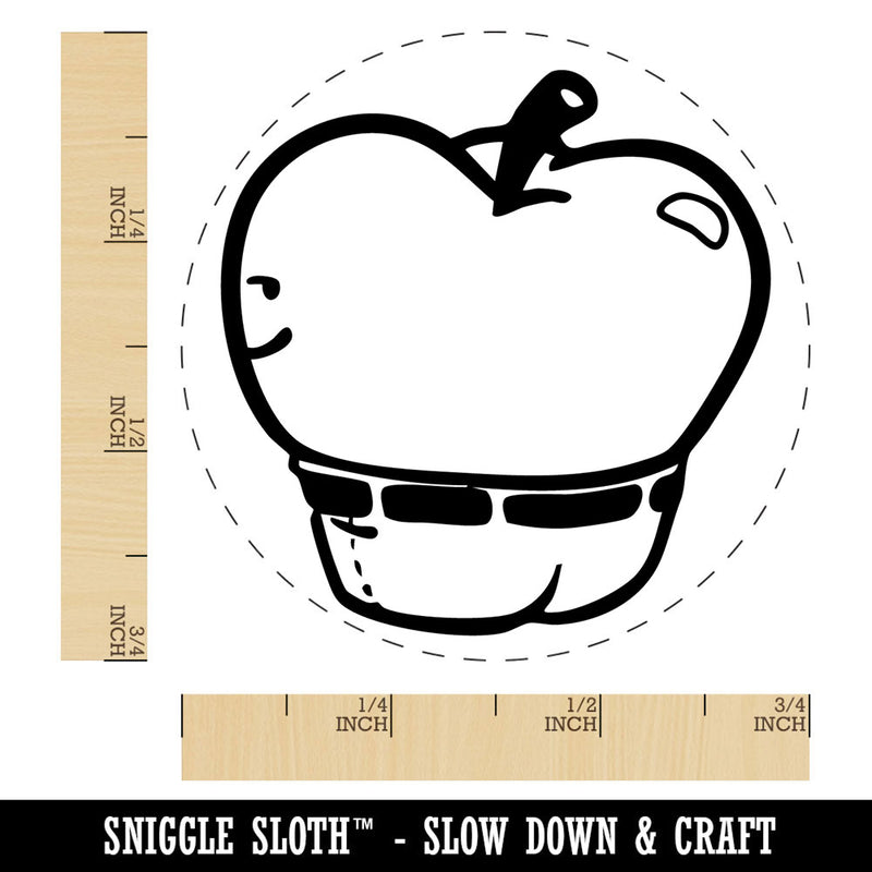 Funny Apple Bottom Jeans Silly Fruit Self-Inking Rubber Stamp for Stamping Ink Stamper Crafting Planners