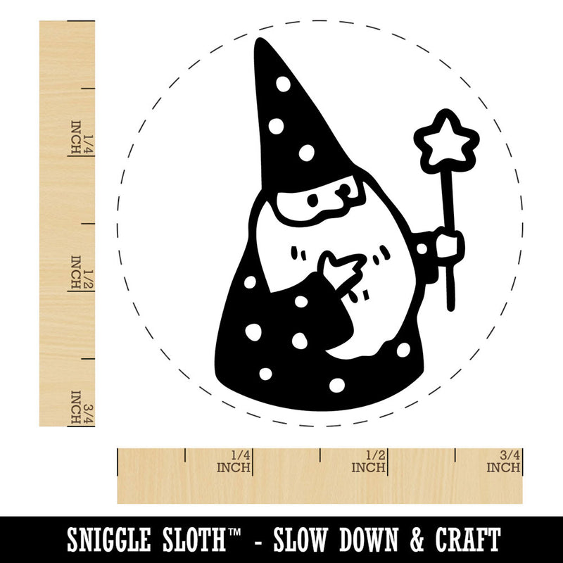 Gnome Wizard Beard Want Pointy Hat Self-Inking Rubber Stamp for Stamping Ink Stamper Crafting Planners