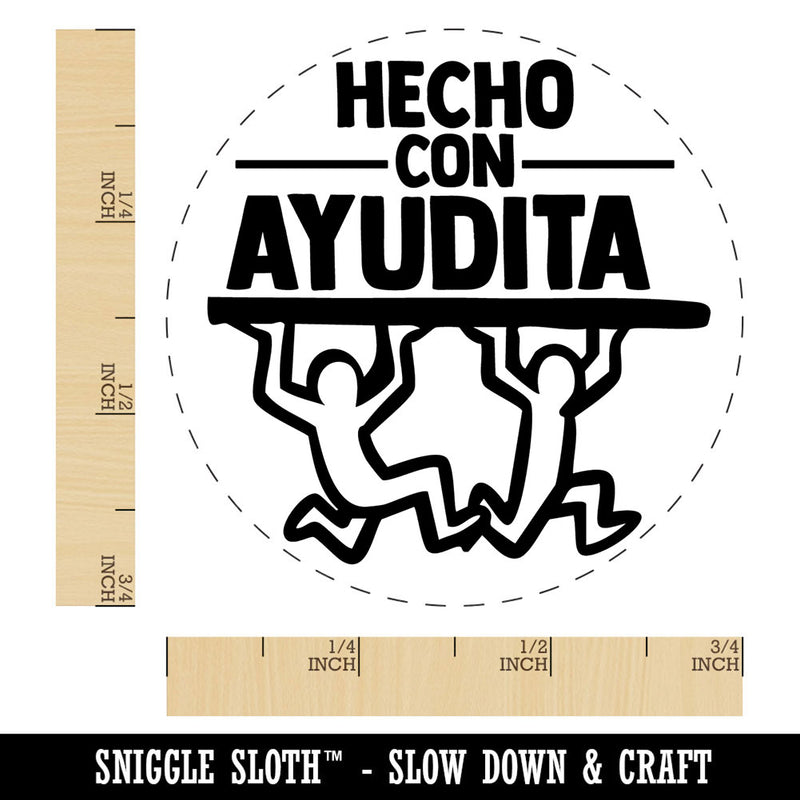 Hecho Con Ayudita Spanish Made with Help Teacher Stamp Self-Inking Rubber Stamp for Stamping Ink Stamper