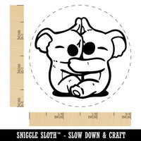 Koalas Hugging Cute Love Self-Inking Rubber Stamp for Stamping Ink Stamper Crafting Planners