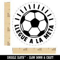 Llegue a la Meta Soccer Football Ball Goal Spanish Teacher Stamp Self-Inking Rubber Stamp for Stamping Ink Stamper