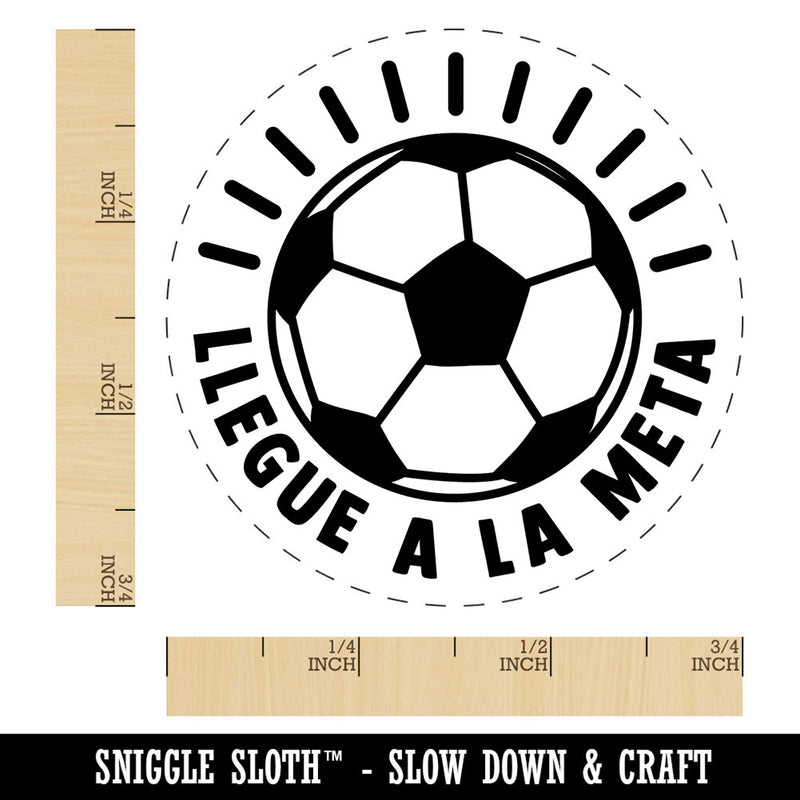 Llegue a la Meta Soccer Football Ball Goal Spanish Teacher Stamp Self-Inking Rubber Stamp for Stamping Ink Stamper
