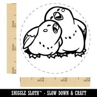 Lovebirds Cuddling Snuggling Together Love Affection Self-Inking Rubber Stamp for Stamping Ink Stamper Crafting Planners