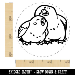 Lovebirds Cuddling Snuggling Together Love Affection Self-Inking Rubber Stamp for Stamping Ink Stamper Crafting Planners