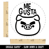 Me Gusta Spanish Funny Cartoon Pig Big Eyebrows Teacher Stamp Self-Inking Rubber Stamp for Stamping Ink Stamper