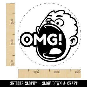 OMG Oh My God Big Mouth Boy Shout Self-Inking Rubber Stamp for Stamping Ink Stamper Crafting Planners