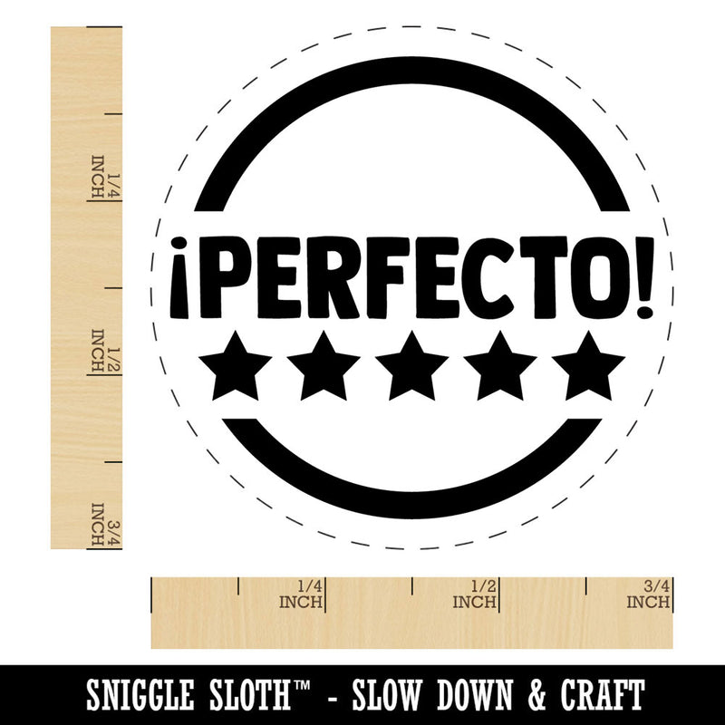 Perfecto Five Star Compliment Spanish Teacher Stamp Self-Inking Rubber Stamp for Stamping Ink Stamper Crafting Planners