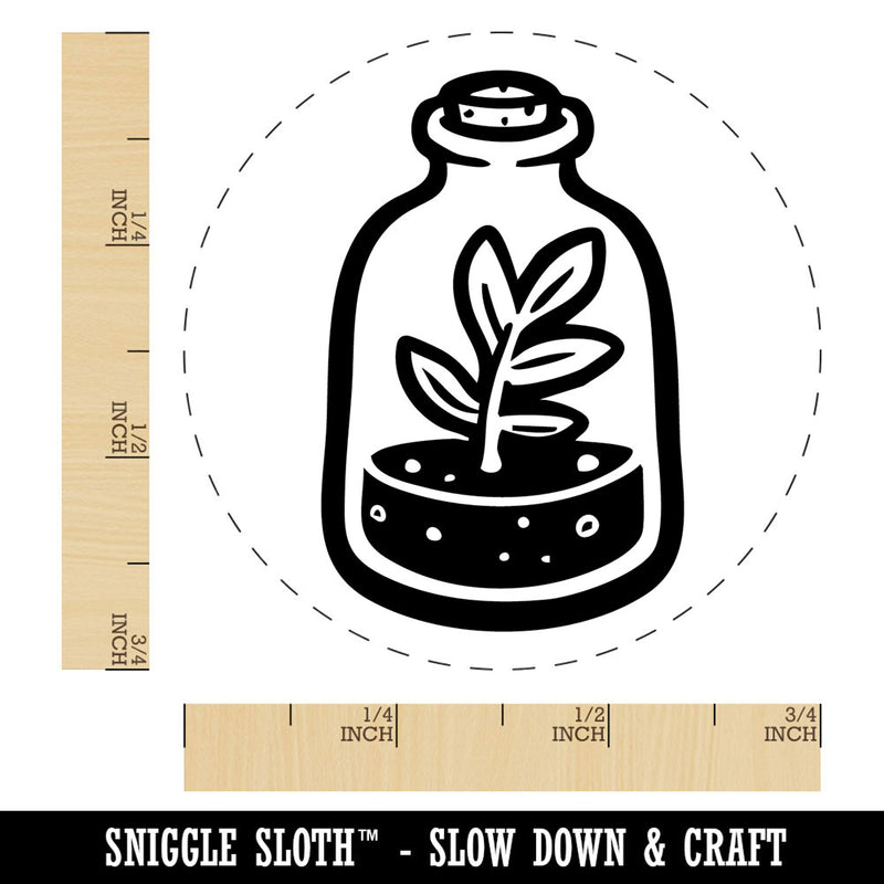 Plant Terrarrium In Jar Bottle Dirt Self-Inking Rubber Stamp for Stamping Ink Stamper Crafting Planners