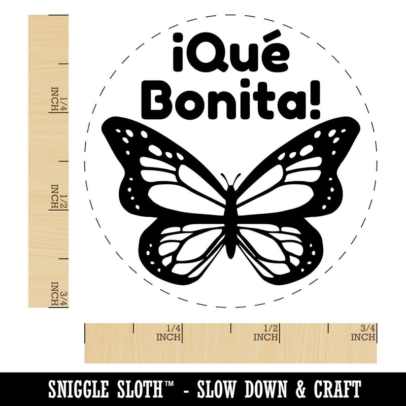 Que Bonita How Beautiful Butterfly Mariposa Spanish Teacher Stamp Self-Inking Rubber Stamp for Stamping Ink Stamper