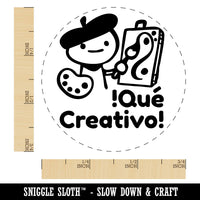Que Creativo How Creative Artist Spanish Teacher Stamp Self-Inking Rubber Stamp for Stamping Ink Stamper