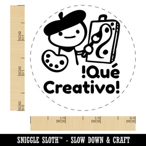 Que Creativo How Creative Artist Spanish Teacher Stamp Self-Inking Rubber Stamp for Stamping Ink Stamper
