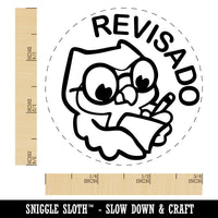 Revisado Owl Spanish Homework Revised Teacher Stamp Self-Inking Rubber Stamp for Stamping Ink Stamper Crafting Planners