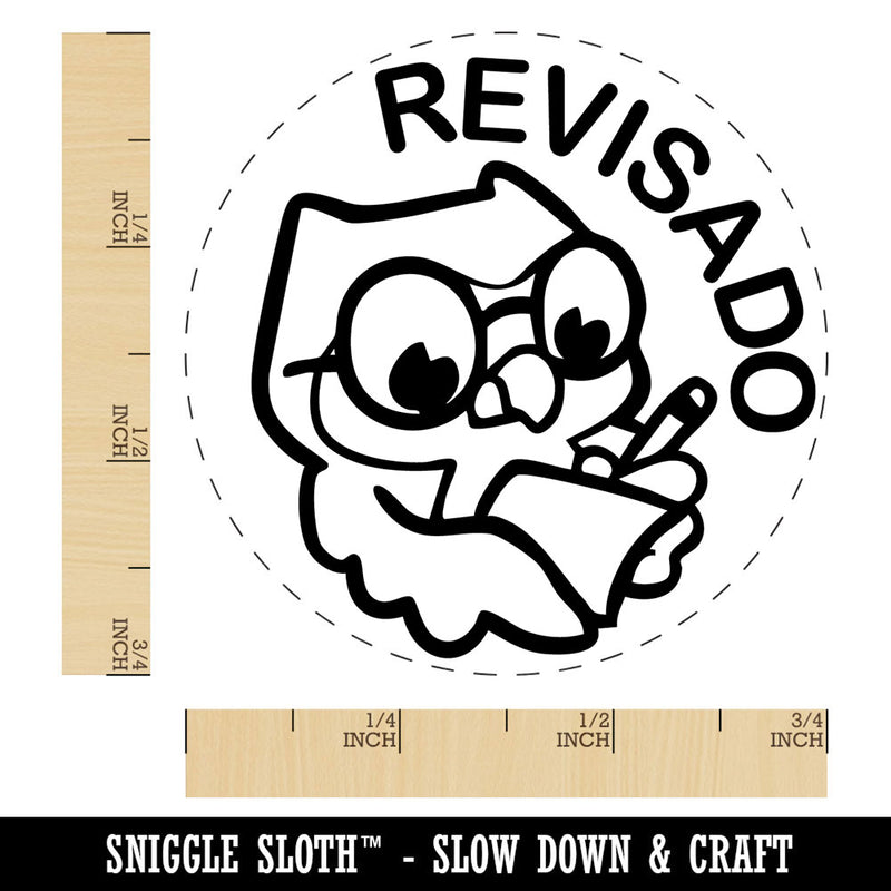 Revisado Owl Spanish Homework Revised Teacher Stamp Self-Inking Rubber Stamp for Stamping Ink Stamper Crafting Planners