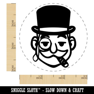 Rich Man Top Hat Mustache Tycoon Cigar Self-Inking Rubber Stamp for Stamping Ink Stamper Crafting Planners