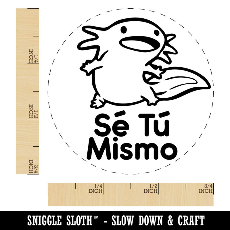 Se Tu Mismo Axolotl Spanish Be Yourself Teacher Stamp Self-Inking Rubber Stamp for Stamping Ink Stamper