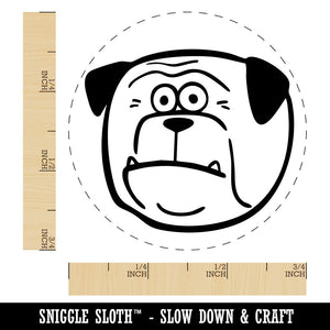 Shocked Surprised Cartoon Bulldog Pet Animal Self-Inking Rubber Stamp for Stamping Ink Stamper Crafting Planners