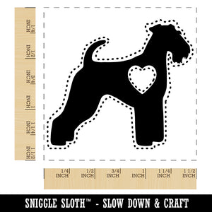 Airedale Terrier Bingley Waterside Dog with Heart Self-Inking Rubber Stamp Ink Stamper