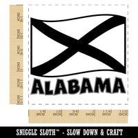 Alabama with Waving Flag Cute Self-Inking Rubber Stamp Ink Stamper