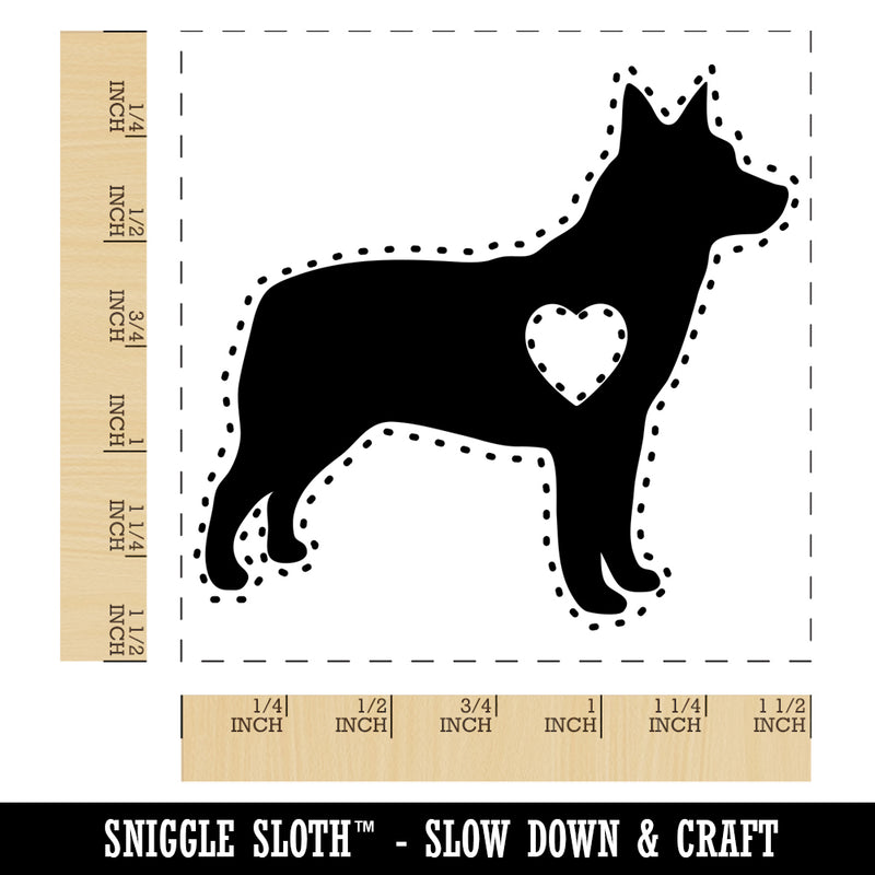 Australian Cattle Dog with Heart Self-Inking Rubber Stamp Ink Stamper