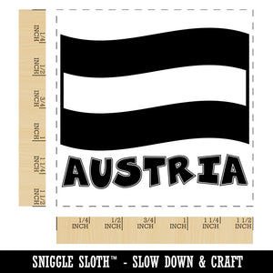 Austria with Waving Flag Cute Self-Inking Rubber Stamp Ink Stamper