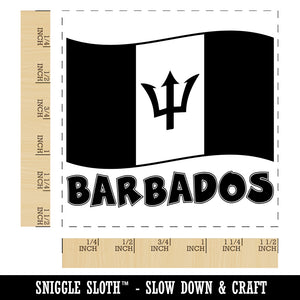 Barbados with Waving Flag Cute Self-Inking Rubber Stamp Ink Stamper