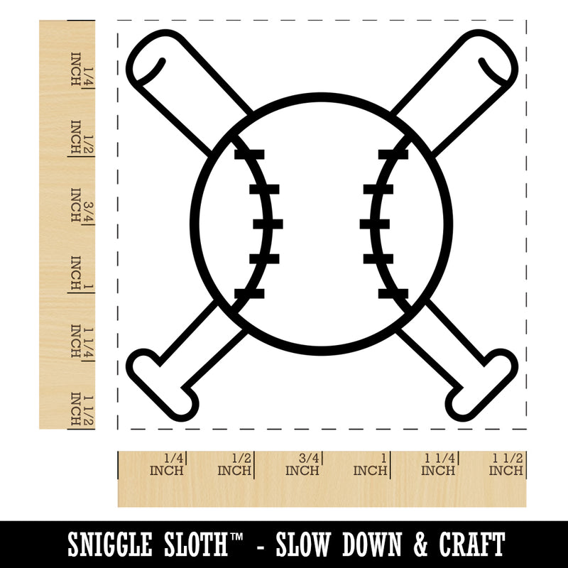 Baseball Crossed Bats Self-Inking Rubber Stamp Ink Stamper