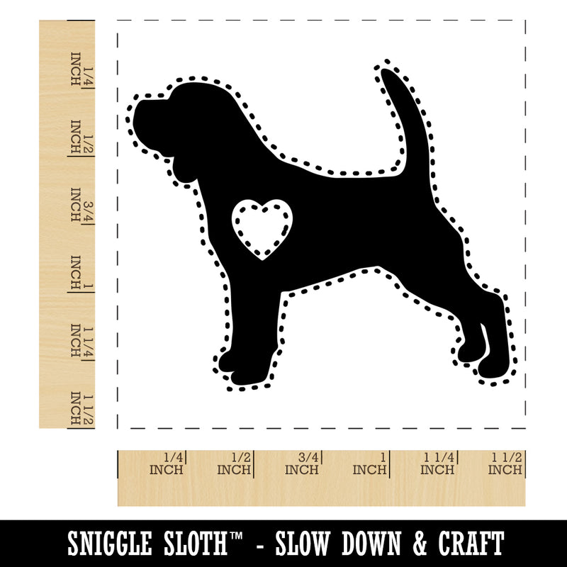 Beagle Dog with Heart Self-Inking Rubber Stamp Ink Stamper