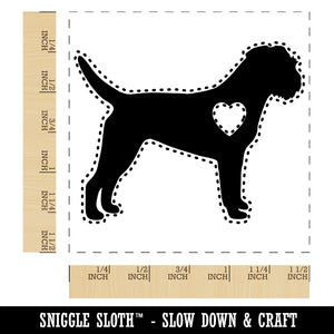 Border Terrier Dog with Heart Self-Inking Rubber Stamp Ink Stamper