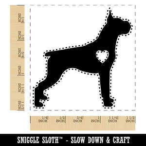 Boxer Dog with Heart Self-Inking Rubber Stamp Ink Stamper