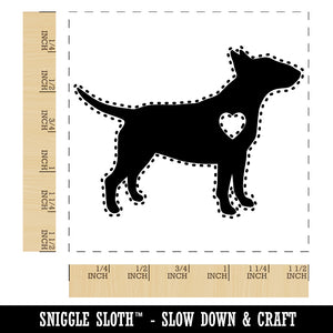 Bull Terrier Dog with Heart Self-Inking Rubber Stamp Ink Stamper