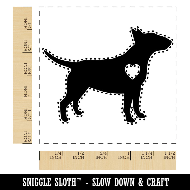 Bull Terrier Dog with Heart Self-Inking Rubber Stamp Ink Stamper