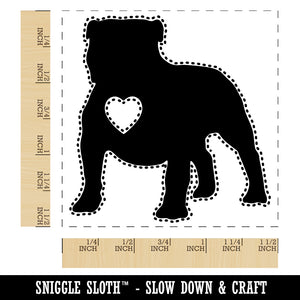 Bulldog English British Dog with Heart Self-Inking Rubber Stamp Ink Stamper