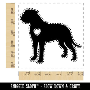 Bullmastiff Dog with Heart Self-Inking Rubber Stamp Ink Stamper