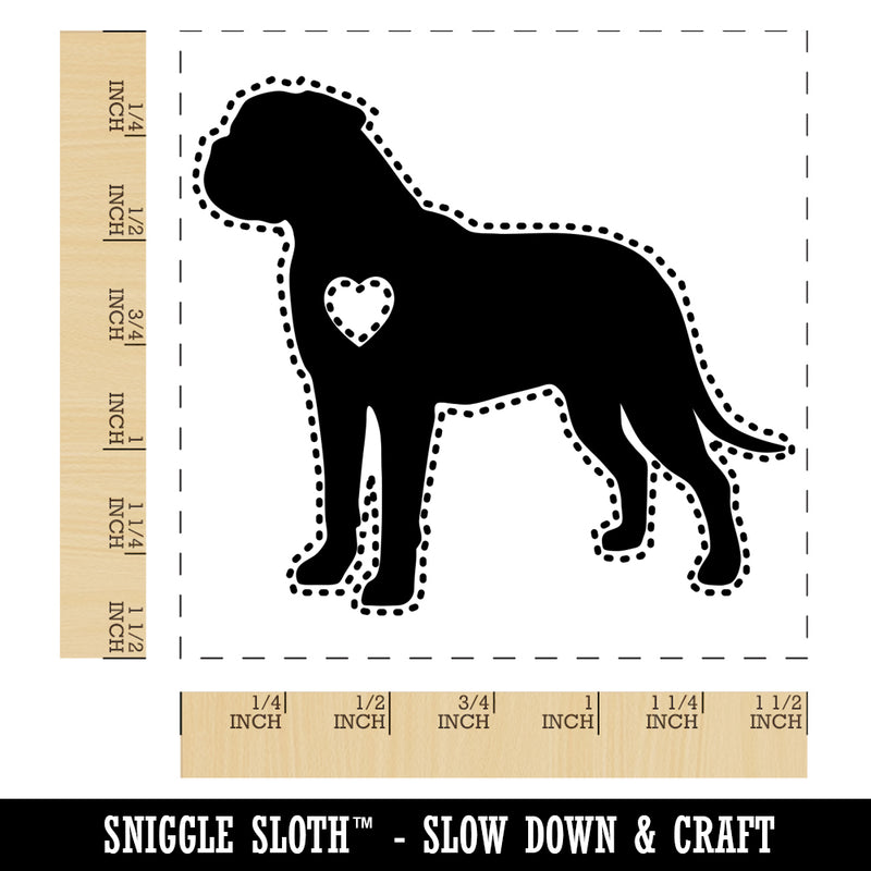 Bullmastiff Dog with Heart Self-Inking Rubber Stamp Ink Stamper