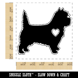 Cairn Terrier Dog with Heart Self-Inking Rubber Stamp Ink Stamper