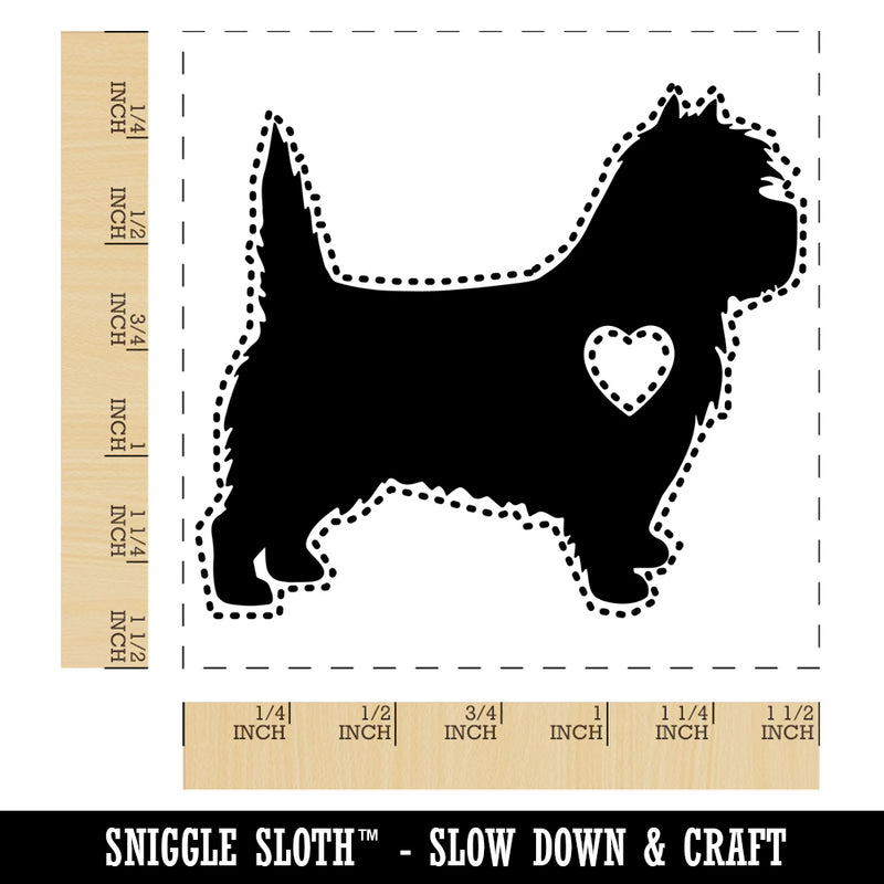 Cairn Terrier Dog with Heart Self-Inking Rubber Stamp Ink Stamper