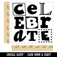 Celebrate Fun Text Self-Inking Rubber Stamp Ink Stamper