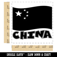 China with Waving Flag Cute Self-Inking Rubber Stamp Ink Stamper