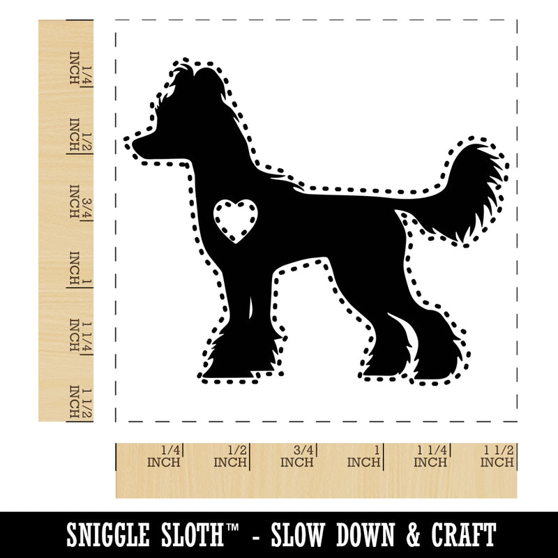 Chinese Crested Dog with Heart Self-Inking Rubber Stamp Ink Stamper