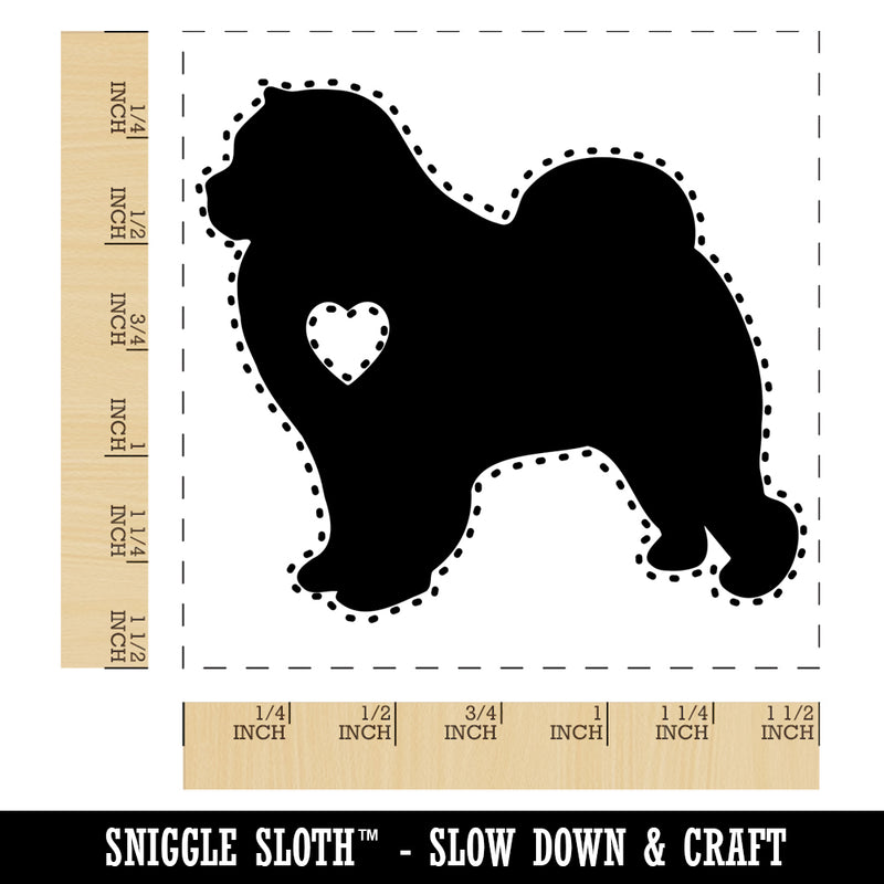 Chow Chow Dog with Heart Self-Inking Rubber Stamp Ink Stamper