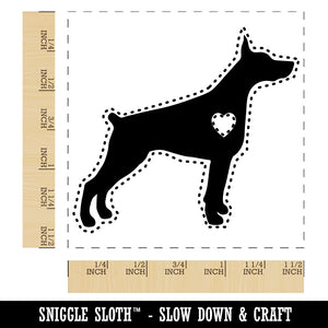 Dobermann Pinscher Dog with Heart Self-Inking Rubber Stamp Ink Stamper