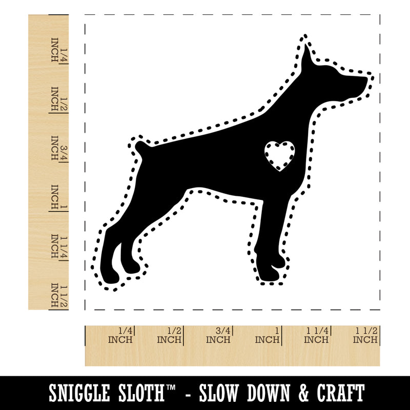 Dobermann Pinscher Dog with Heart Self-Inking Rubber Stamp Ink Stamper